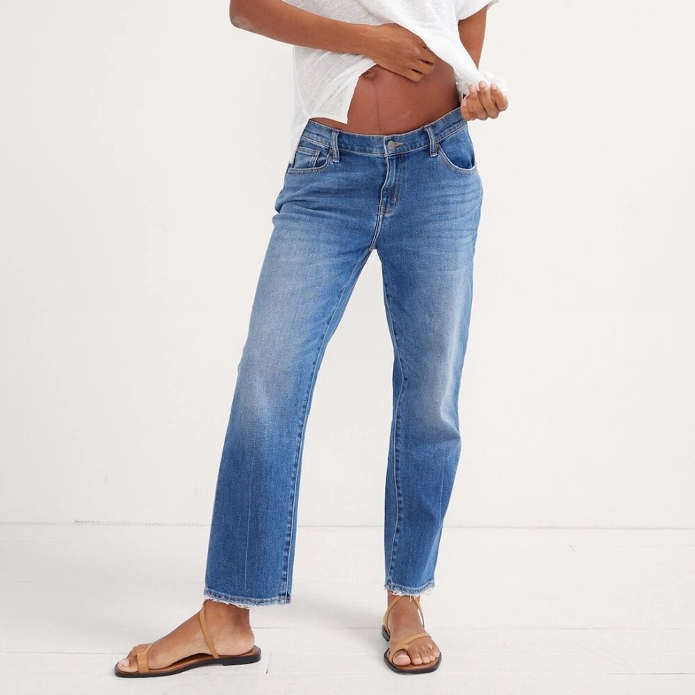 Hatch The Boyfriend Maternity Jean Indigo Wash Size 27